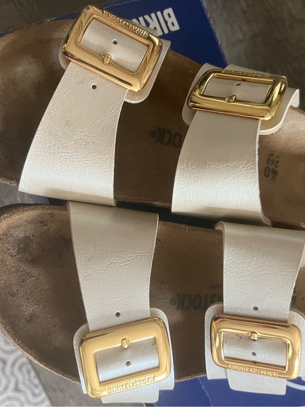 Birkenstock Sydney Cushion Buckle Sandals - Graceful Pearl White  (Box)